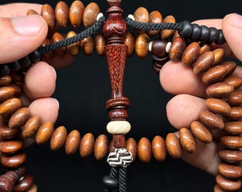 SufiCo -  Limited Edition | Premium Tamarind Wood & Walikukun Wood Mevlana Rumi Model Shadhili Tasbih Prayer Beads With Double Ring Alif