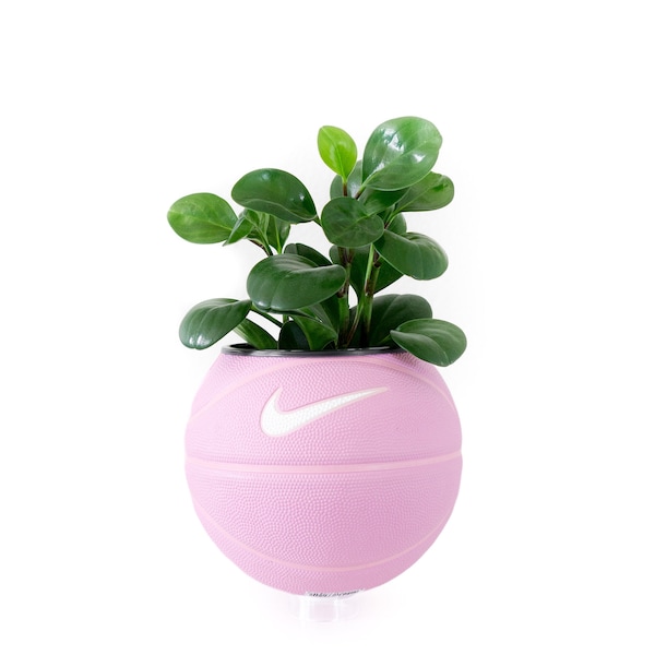 plntrs - Nike Pink Swoosh Mini Basketball Planter - new ball with stand