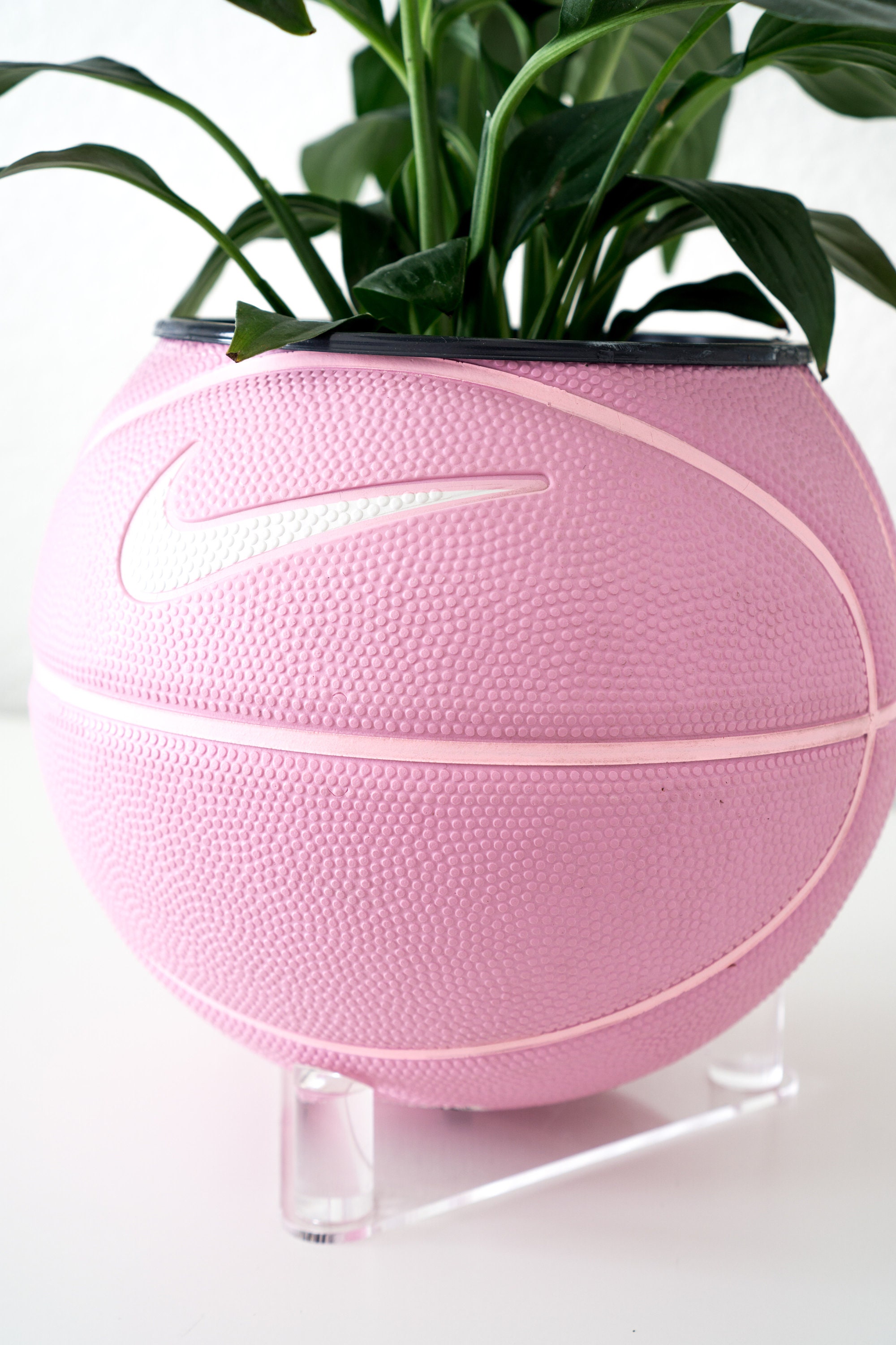 Plntrs Nike Pink Swoosh Mini Basketball Planter New Ball With
