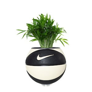 plntrs - Nike Black & White &quot;panda&quot; Swoosh Mini Basketball Planter - new ball with stand