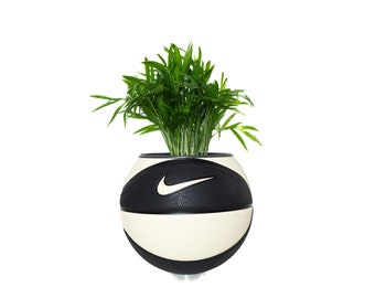 plntrs - Nike Black & White &quot;panda&quot; Swoosh Mini Basketball Planter - new ball with stand