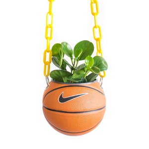 plntrs - Nike Swoosh Mini Basketball Hanging Planter - new ball with chain