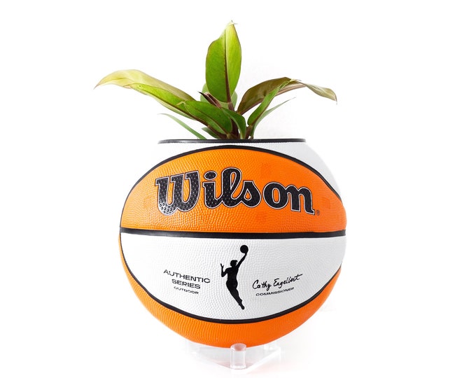 plntrs - WNBA Wilson Authentic Series Basketball Planter - new ball with stand