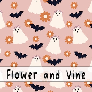 Groovy Ghosts Seamless File Hippie Ghosts Seamless File Floral Ghost Seamless File Halloween Seamless File Boho Halloween Bat Seamless File