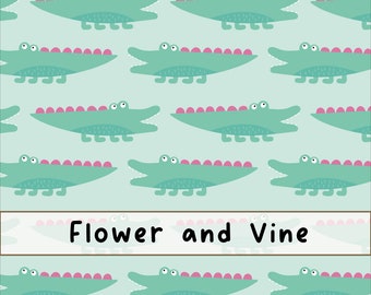 Hungry Alligators Seamless Pattern, Fabric Design, Baby Pattern, Nursery Pattern, digital paper, seamless file