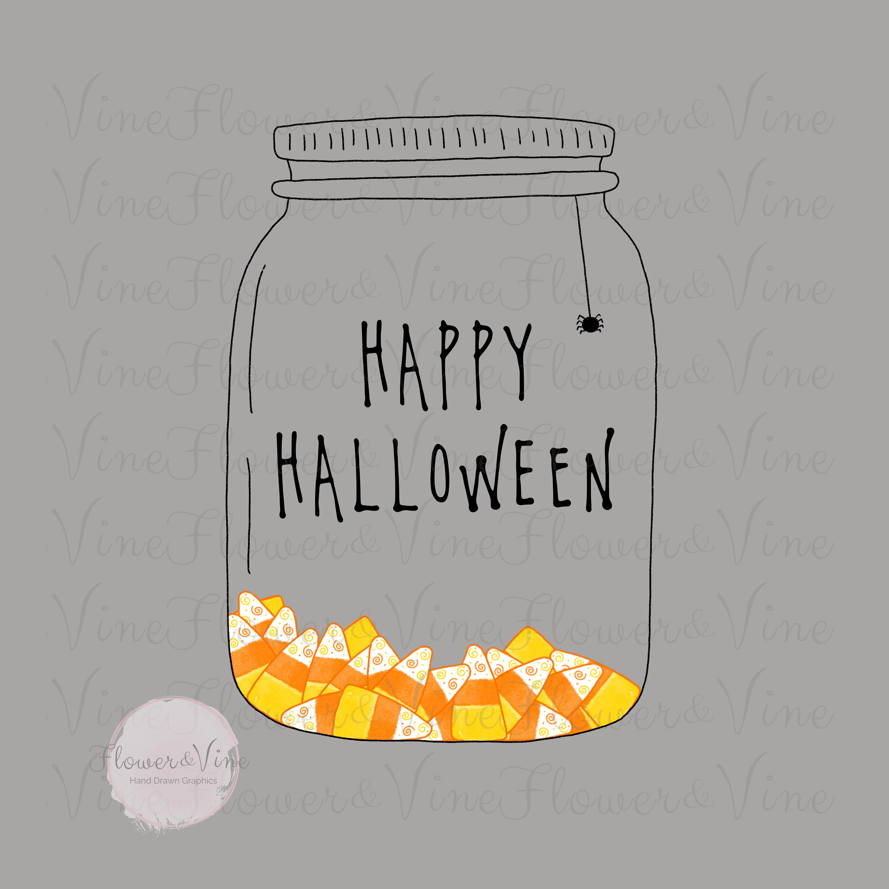 Watercolor Halloween PNG Candy Corn Mason Jar clipart | Etsy
