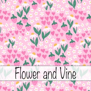 Cottage Core Strawberries on Pink Seamless File, Spring, Summer Seamless Pattern, Digital Paper