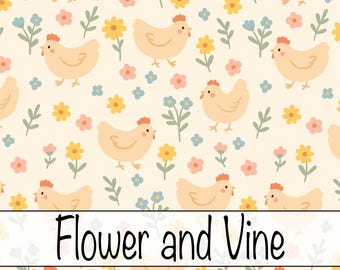 Spring Chickens Seamless File Spring Seamless File Kids Seamless File Chicken Floral Baby Seamless File Farm Seamless Pattern