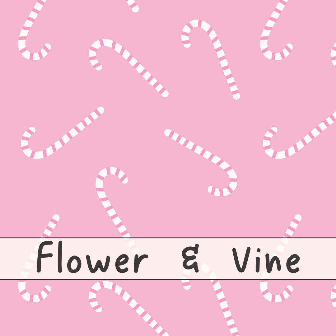 Pink Candy Canes Seamless Pattern Christmas Seamless File Etsy