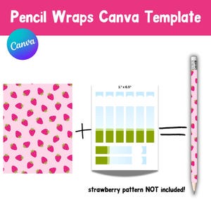 Editable Pencil Wrap Template for Canva Pencil Wrap Template DIY Pencil Wraps Canva Template Printable School Supplies Canva Template