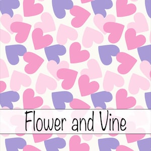 Pink and Purple Hearts Seamless Files Valentine&#39;s Day Seamless File Valentine Digital Paper