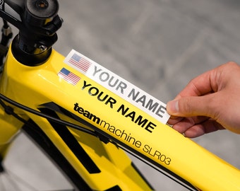 1/2" Name Decals For Bike  2x Personalized Bike Frame Decal Triathlon Bike Decal