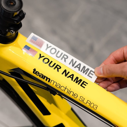 Bike Name Decal Custom Sticker With Canada Flag Bicycle Etsy