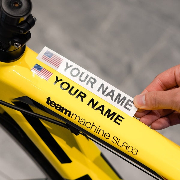 Custom USA Flag Name Bike Decal/Sticker