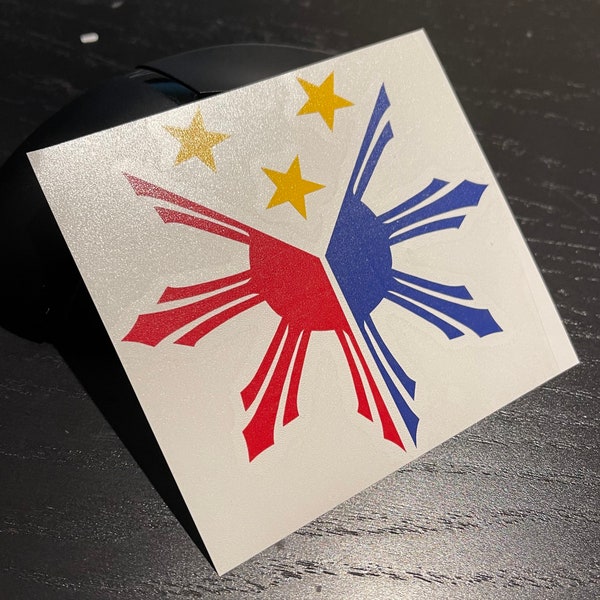 Philippines Flag decal, three stars and sun sticker