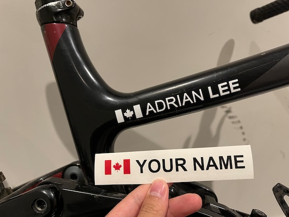 Custom Canadian Flag Name Bike Decal/Sticker