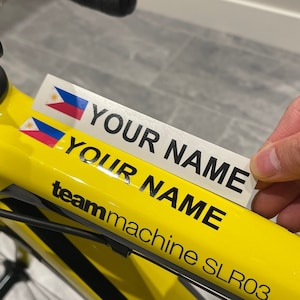 Custom Philippines Flag Name Bike Decal/Sticker