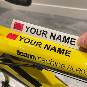 Custom China Flag Name Bike Decal/Sticker