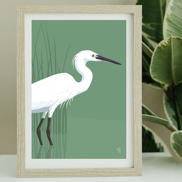 Impression A4 Giclee d’une petite aigrette