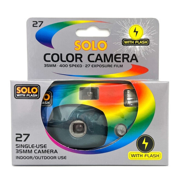 Solo Single Use Flash Camera 27 Exposure 400 ASA FILM