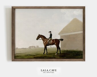 Antique Printable Wall Art . Vintage Horse Art Prints Download .  Horse Painting . Horse Lover Jockey Gifts . Instant Download . LLC-AA0008