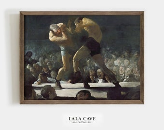 Arte de pared imprimible antiguo. Descarga de impresiones de arte de boxeo vintage. Pintura Deportiva. Arte del gimnasio de boxeo. Descarga digital instantánea. LLC-AA0002