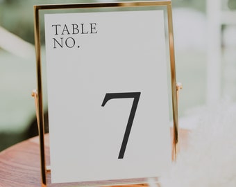 Printable Table Numbers, Minimal Table Numbers, Wedding Table Numbers, Printable Table Numbers, Modern Wedding Table Numbers - Caitlin