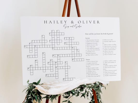 Sip and Solve Extra Large Custom Wedding Crossword, Sip and Solve Puzzle,  Sip and Solve for Wedding, Game for Wedding, Boho Wedding - Etsy Israel