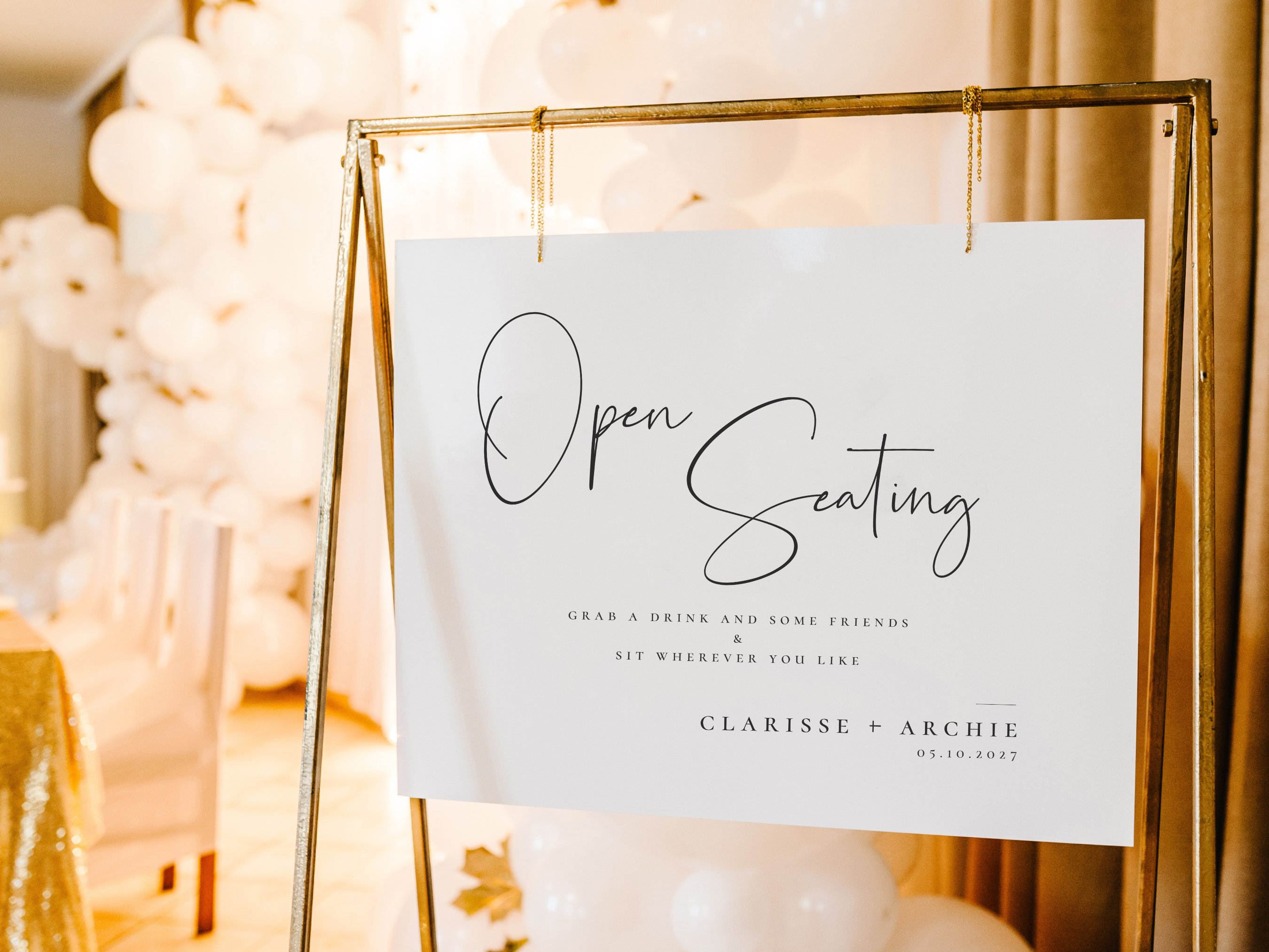 Open Seating Wedding Sign // Ceremony Seating Entrance Display