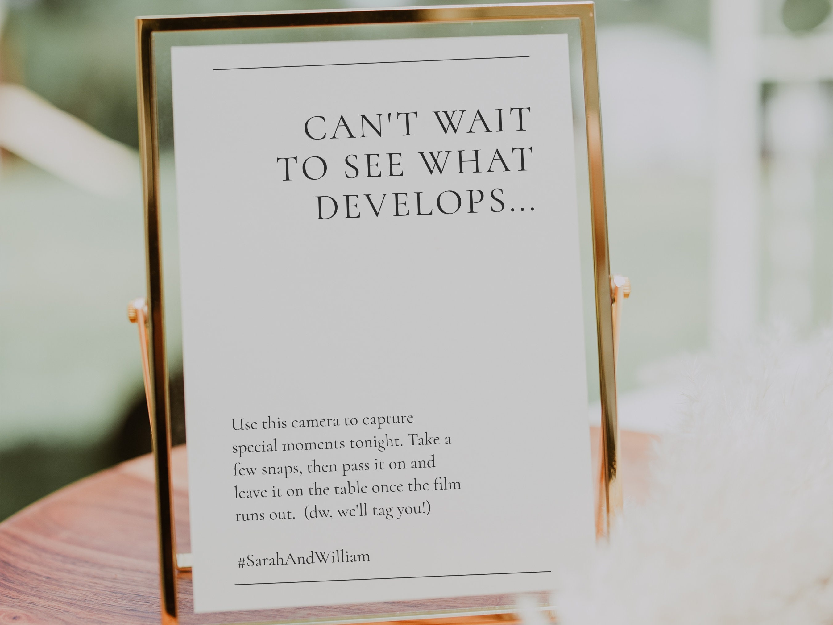 Minimalist Wedding Disposable Camera Sign Template Modern Etsy UK