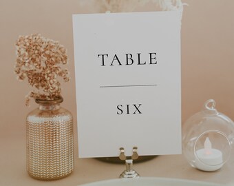 Printable Table Numbers, Minimal Table Numbers, Wedding Table Numbers, Table Numbers, Modern Wedding Table Numbers - Elounda