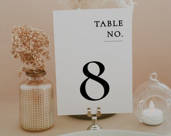 Minimalist Wedding Table Numbers, Tropical Wedding Table Numbers, Printable Table Numbers, Modern Wedding Table Numbers - Caitlin