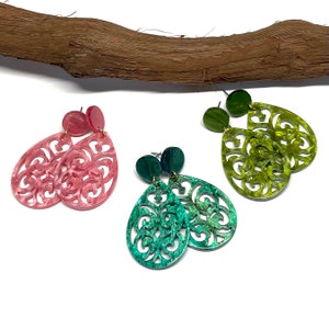 Hanging Earrings Resin Ornaments Drops Baroque Boho