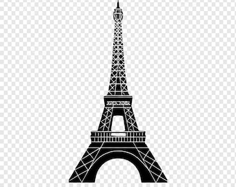 Tour Eiffel Paris Digital PNG SVG & Studio 3 Fichier pour Silhouette Brother Cricut Découpes Décalcomanies Designs SVG Découpe T-Shirt