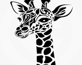 giraffe head stencil printable