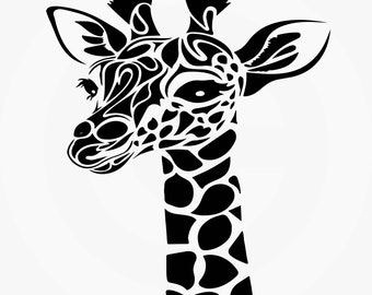 Giraffe Stencil Model Template Design Print Digital Download - Etsy