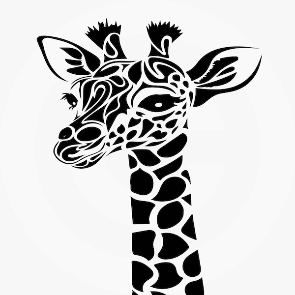 Giraffe Stencil Model template design print, Digital Download ClipArt Graphic for Dyi craft wall furniture deco , SVG, PNG, DXF animals svg