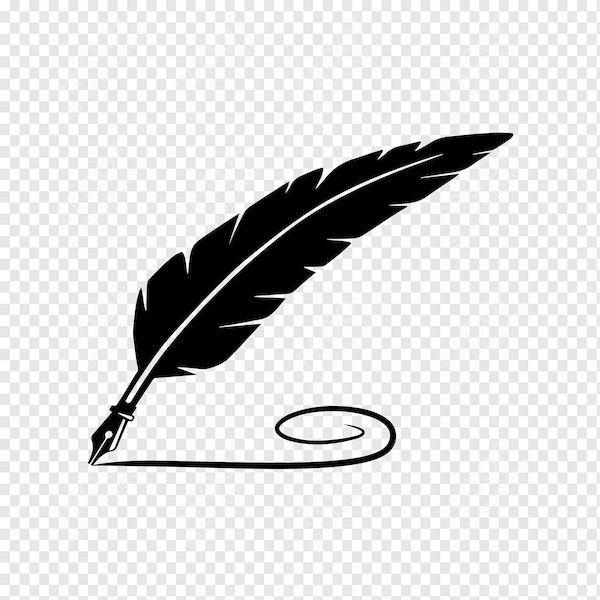 Quill SVG, Quill Pen Svg, Feather Svg, Writing Svg, Quill Clipart, Quill Files for Cricut, Quill Cut Files For Silhouette, Dxf, Png, Eps