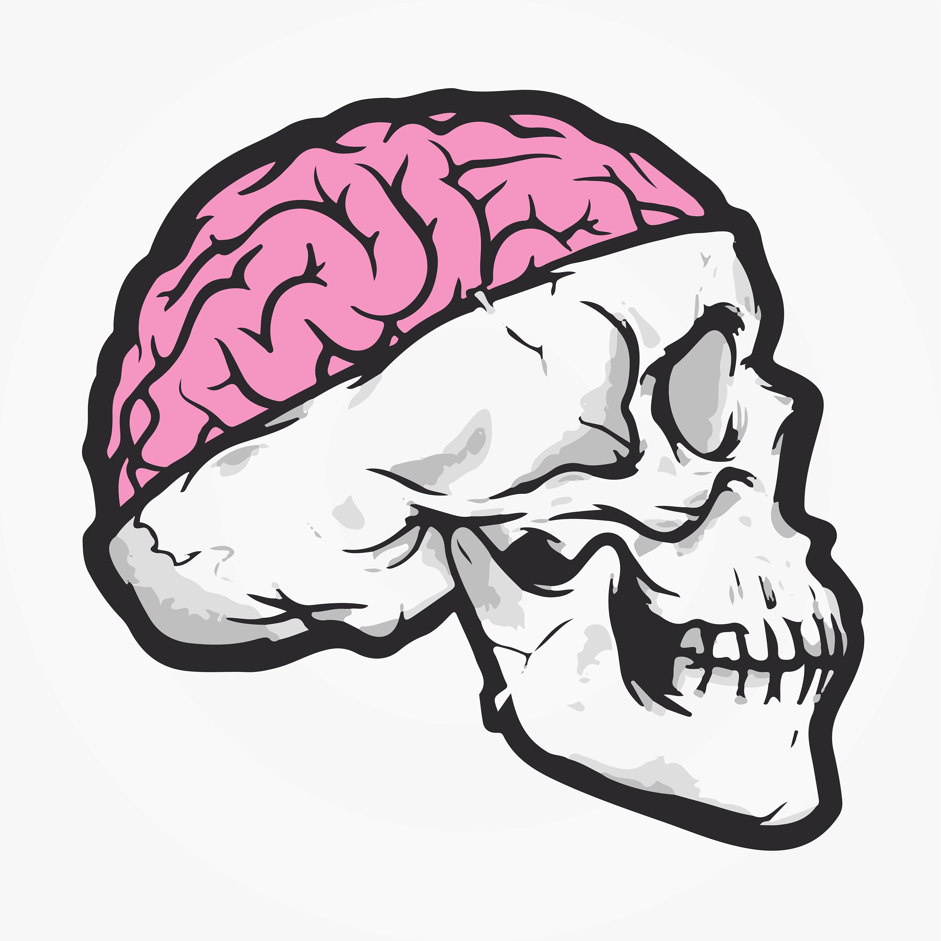 Zombie Skull Brain Skeleton Punk Rip Skin Open Flesh Undead | Etsy