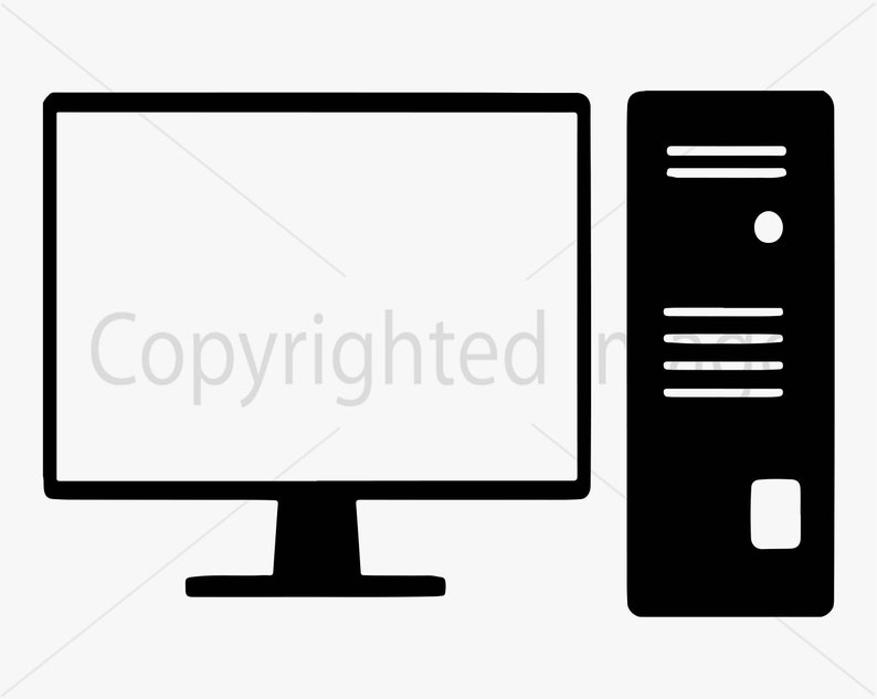 Computer SVG, Keyboard Vector, Computer Clipart, Computer Cricut, Computer Cut File, Technician svg, Keyboard svg dxf eps png jpg image 1