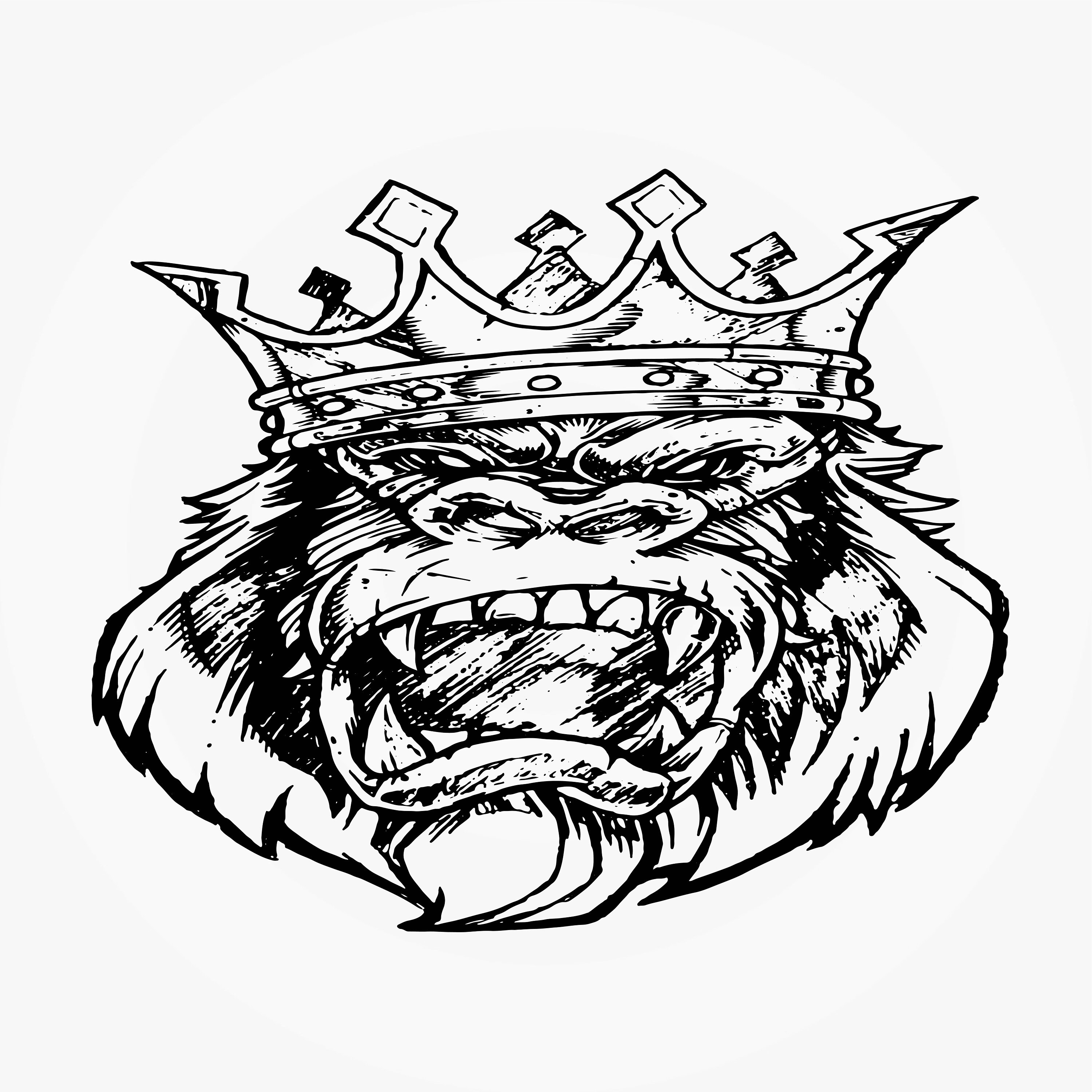 King Gorilla Svg Strong Face with Crown Clipart Angry King Etsy