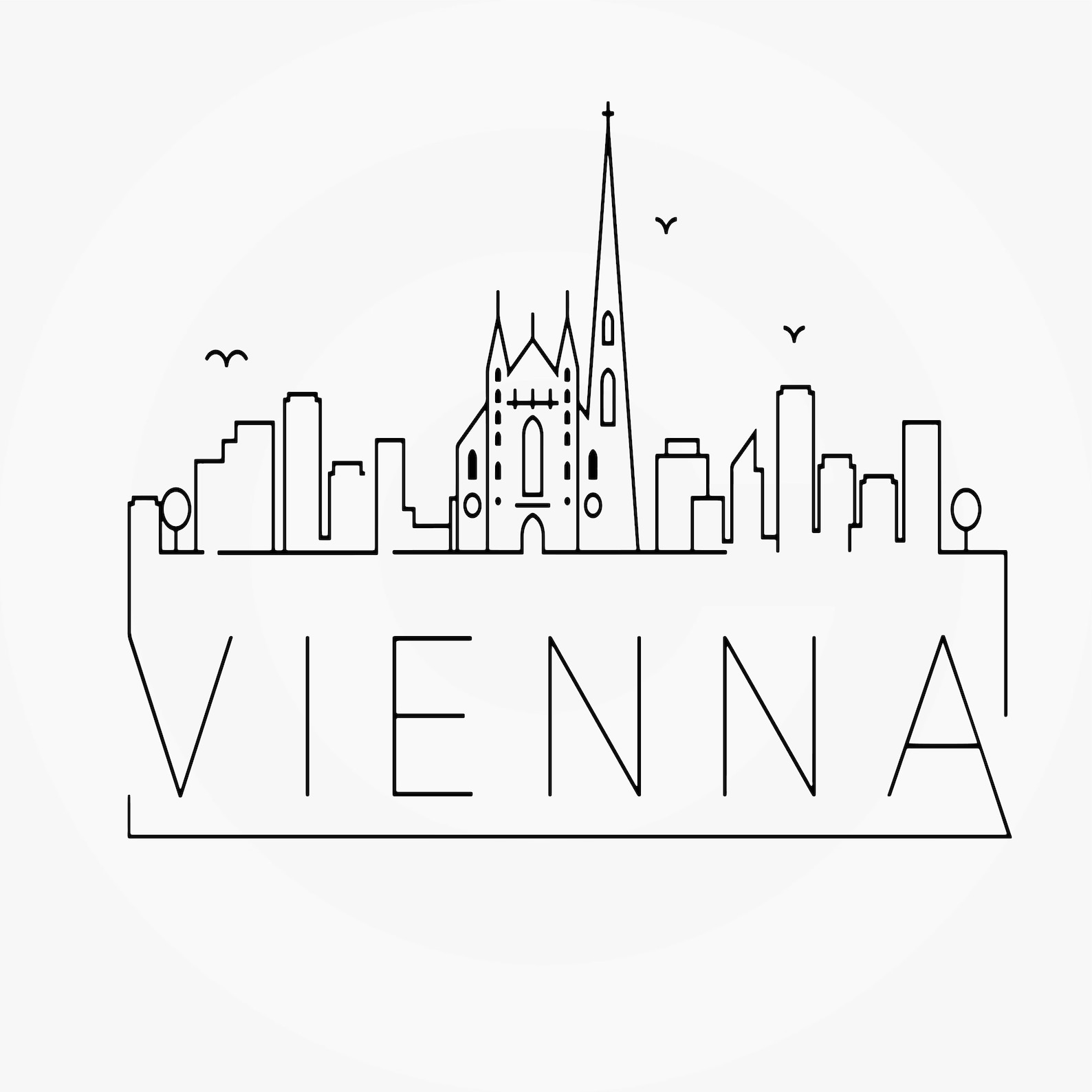 Vienna Vector Skyline Vienna SVG Austria City Vector - Etsy