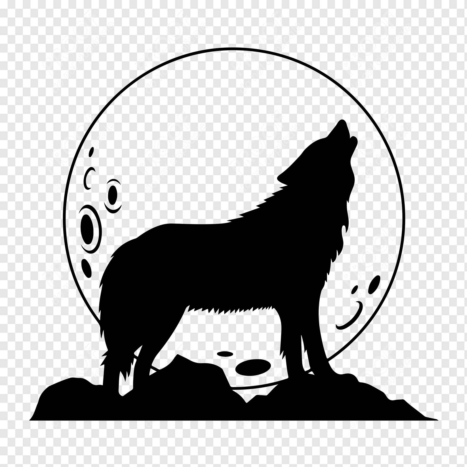 Howling Wolf SVG Silhouette Cut Out Design Mountain Wolf Svg - Etsy