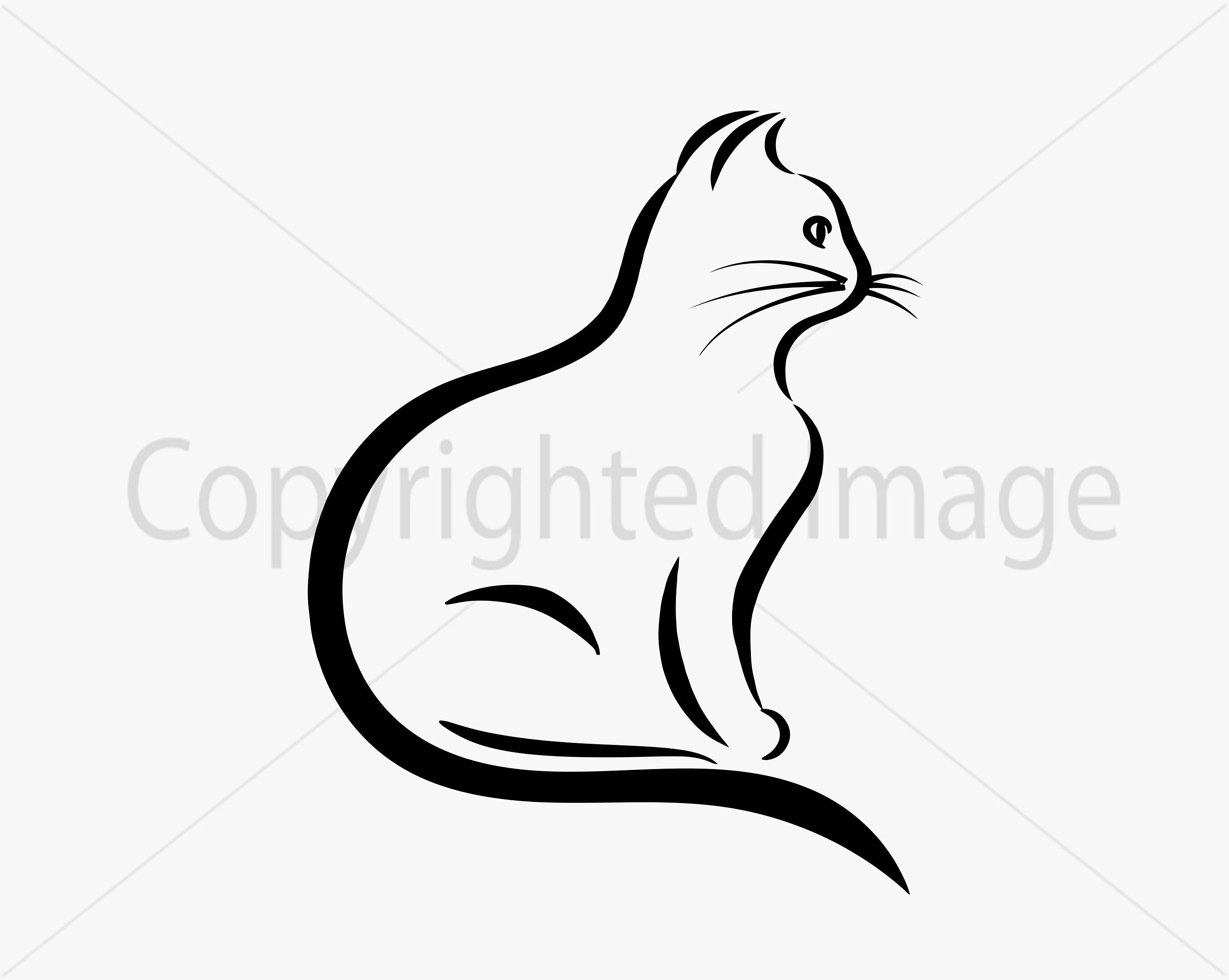 Sitzende Katze Umriss SVG Vektor digitaler Download | Etsy