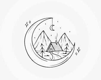 Mountain SVG, DXF, Mountain Forest SVG, Pine Trees, Pacific Northwest Cut Files, Camping Svg, Outdoors, Cricut, Silhouette, Trees