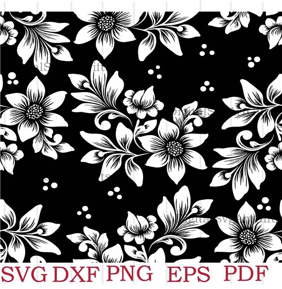 Seamless Floral Pattern Transparent Background Svg Png 