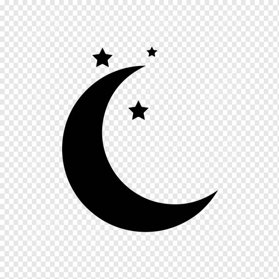 Moon Svg Night Png - Half Moon Vector, Transparent Png - vhv