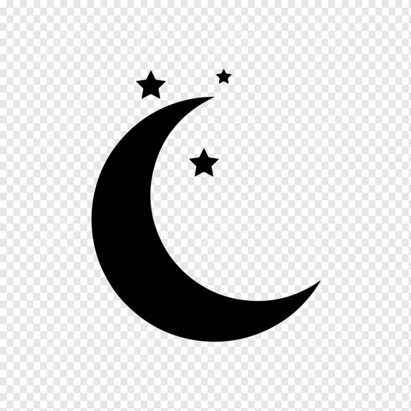 Crescent Moon SVG Files | Moon Cut Files | Moon Vector Files | Half Moon Vector | Moon Clip Art | CnC Files