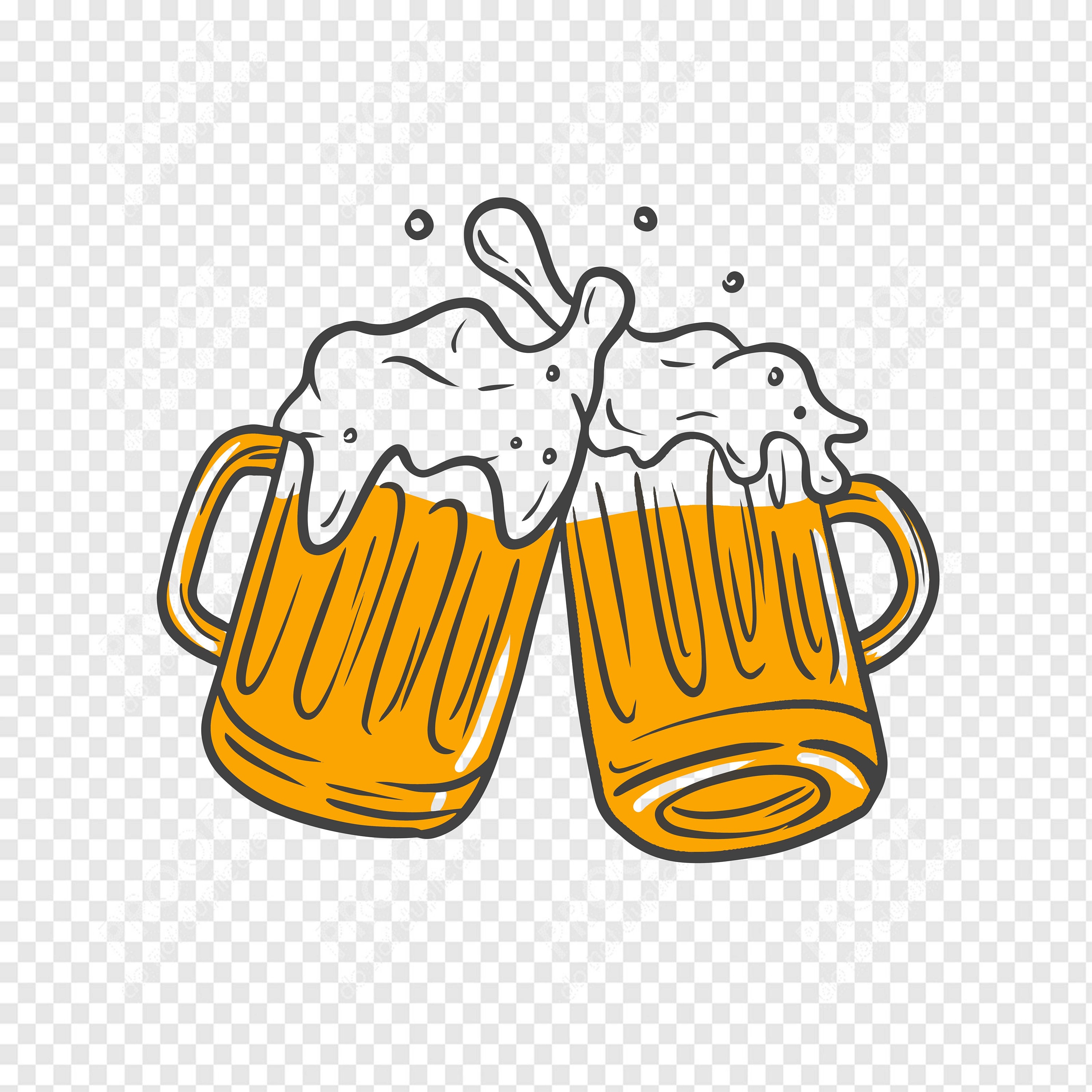 Cheers beer cups graphic Royalty Free Vector Image