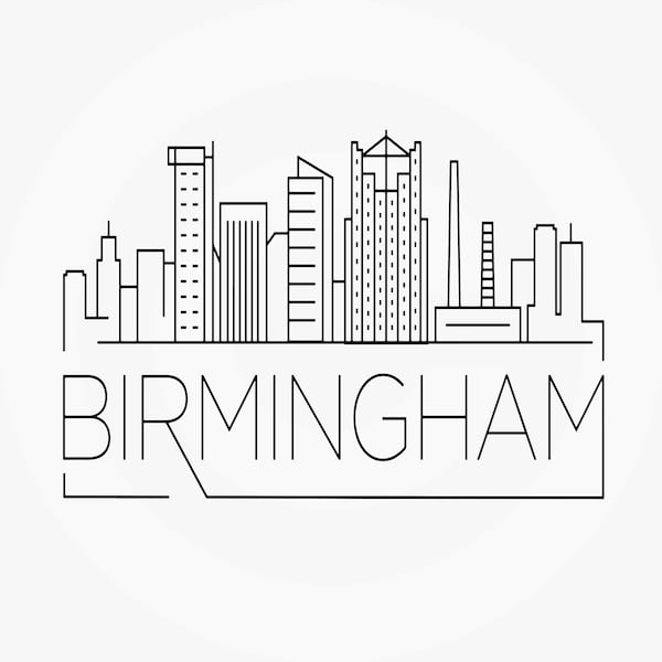 Birmingham Skyline Clipart-Vector Clip Art Graphics-Digital Download-Cut Ready Files-CNC-Cityscape Vinyl Sign Design-cricut cutting